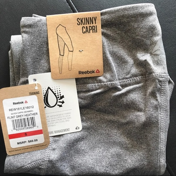 NWT reebok quick capri seamed leggings - Picture 2 of 4